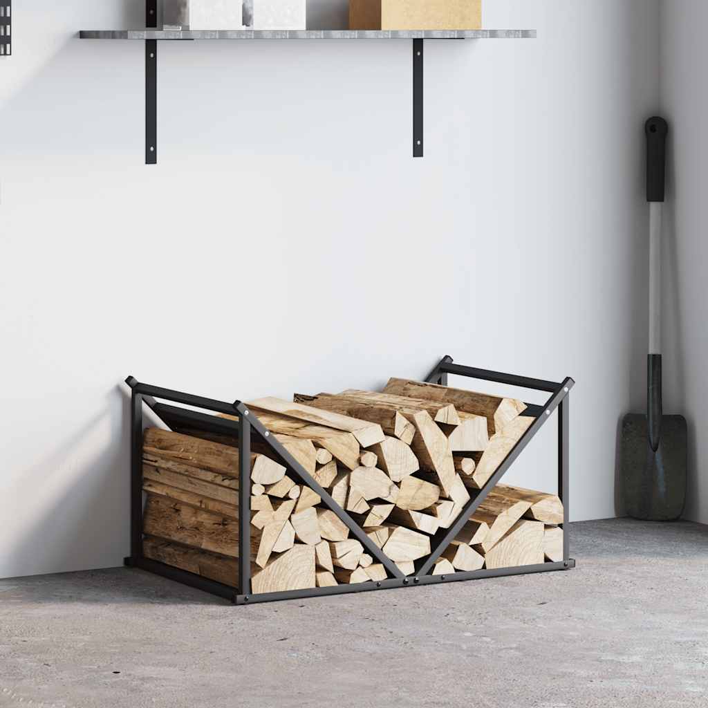 Firewood Rack Black 70x43x34.5 cm Cold-rolled steel