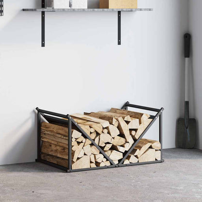 Firewood Rack Black 70x43x34.5 cm Cold-rolled steel