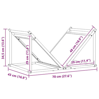 Firewood Rack White 70x43x34.5 cm Cold-rolled steel