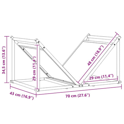 Firewood Rack Olive Green 70x43x34.5 cm Cold-rolled steel