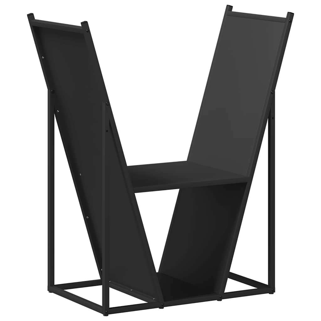 Firewood Rack Black 69.5x35x81 cm Cold-rolled steel