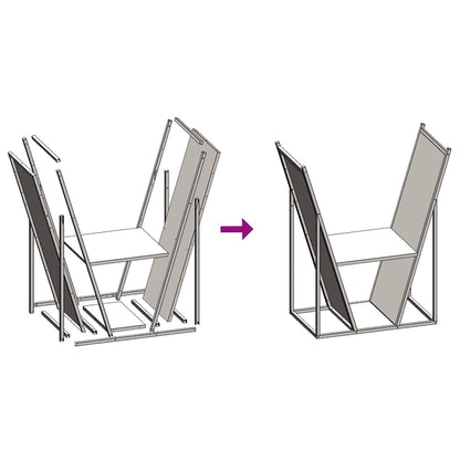 Firewood Rack Black 69.5x35x81 cm Cold-rolled steel