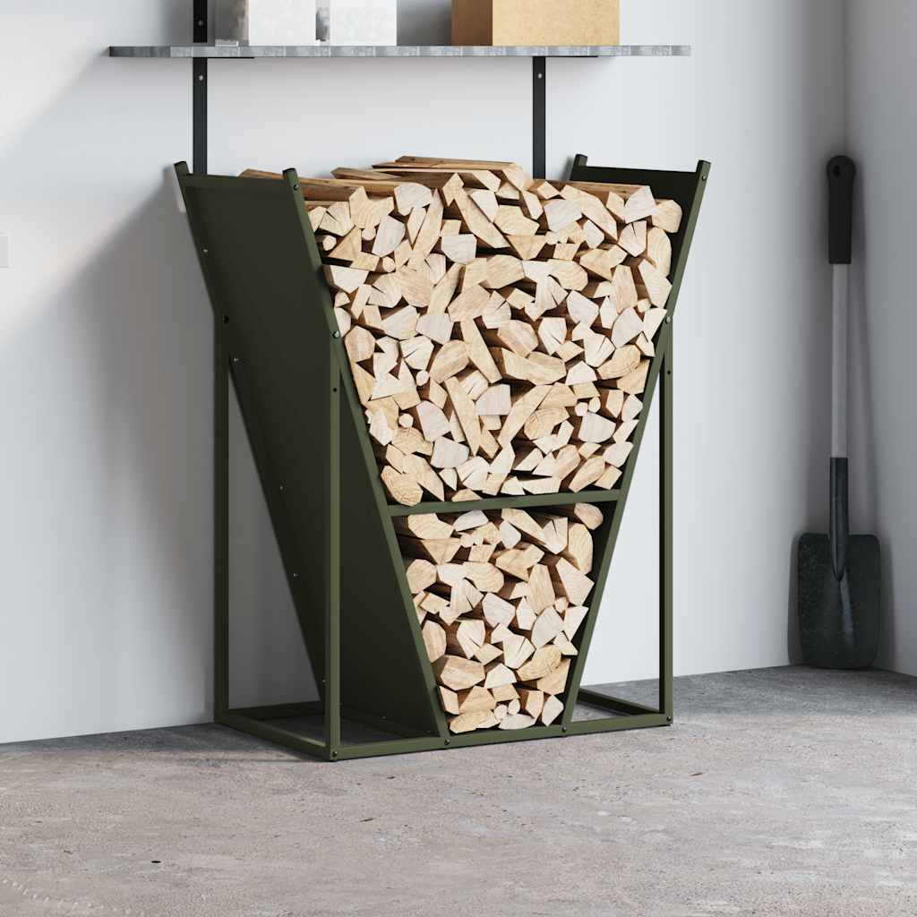 Firewood Rack Olive Green 69.5x35x81 cm Cold-rolled steel