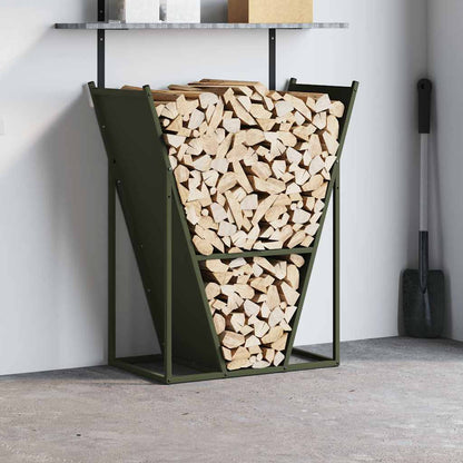 Firewood Rack Olive Green 69.5x35x81 cm Cold-rolled steel