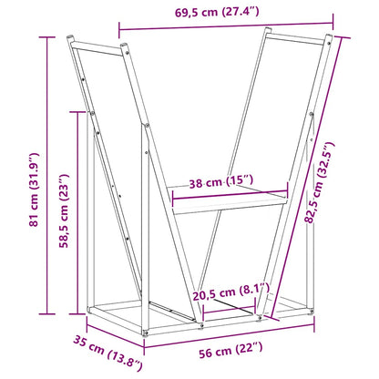 Firewood Rack Olive Green 69.5x35x81 cm Cold-rolled steel