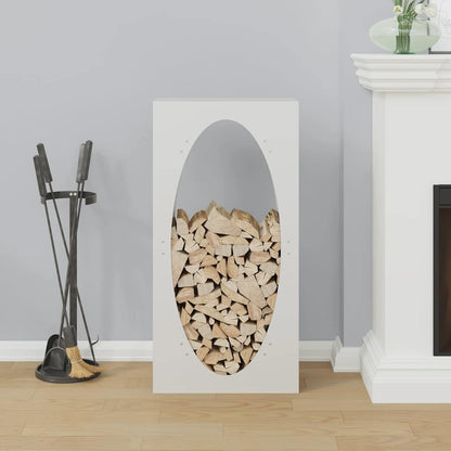 Firewood Rack White 50x23x100 cm Cold-rolled steel