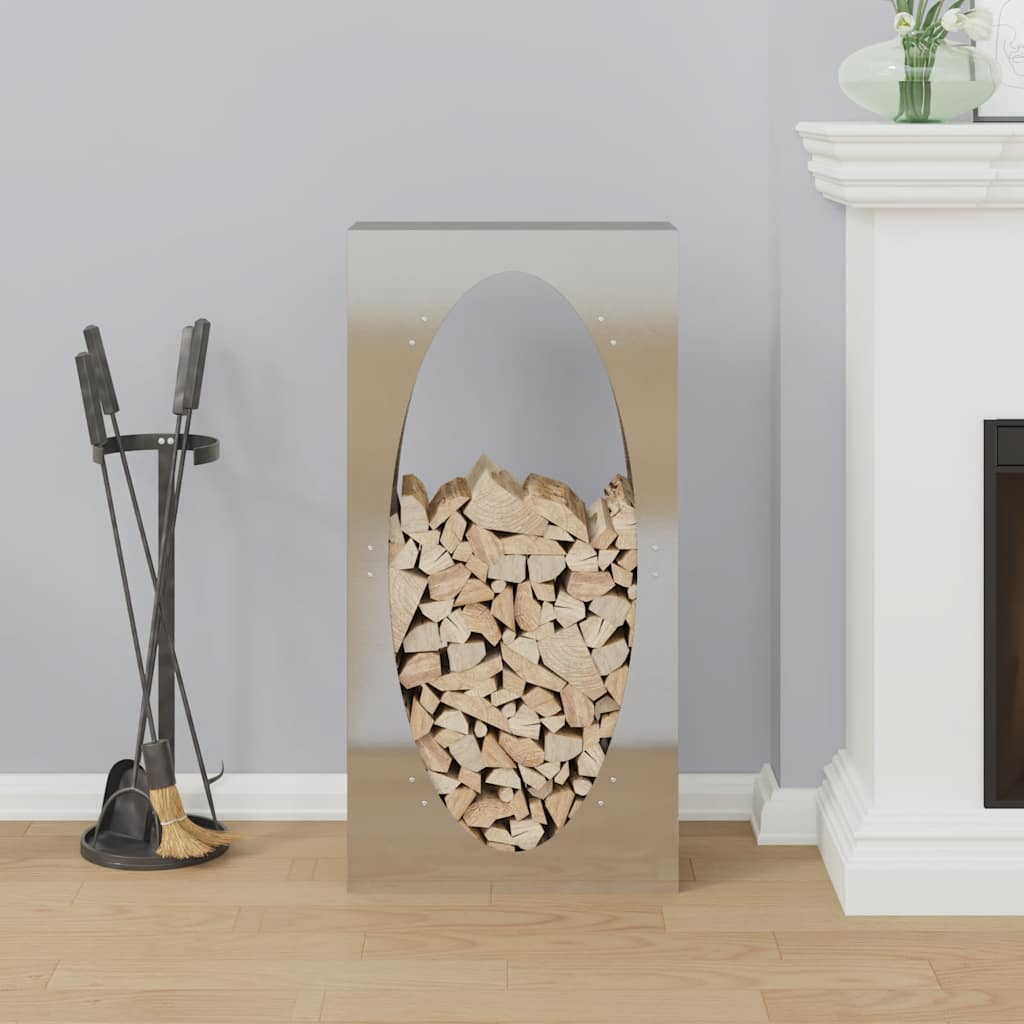 Firewood Rack 50x23x100 cm Stainless Steel