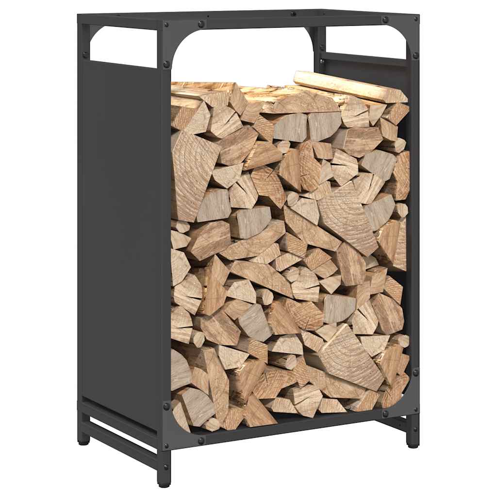 Firewood Rack Black 44x28x65 cm Cold-rolled steel