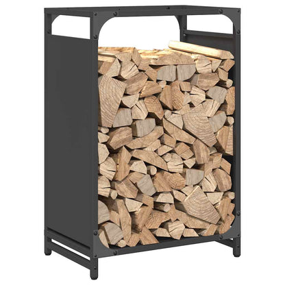 Firewood Rack Black 44x28x65 cm Cold-rolled steel