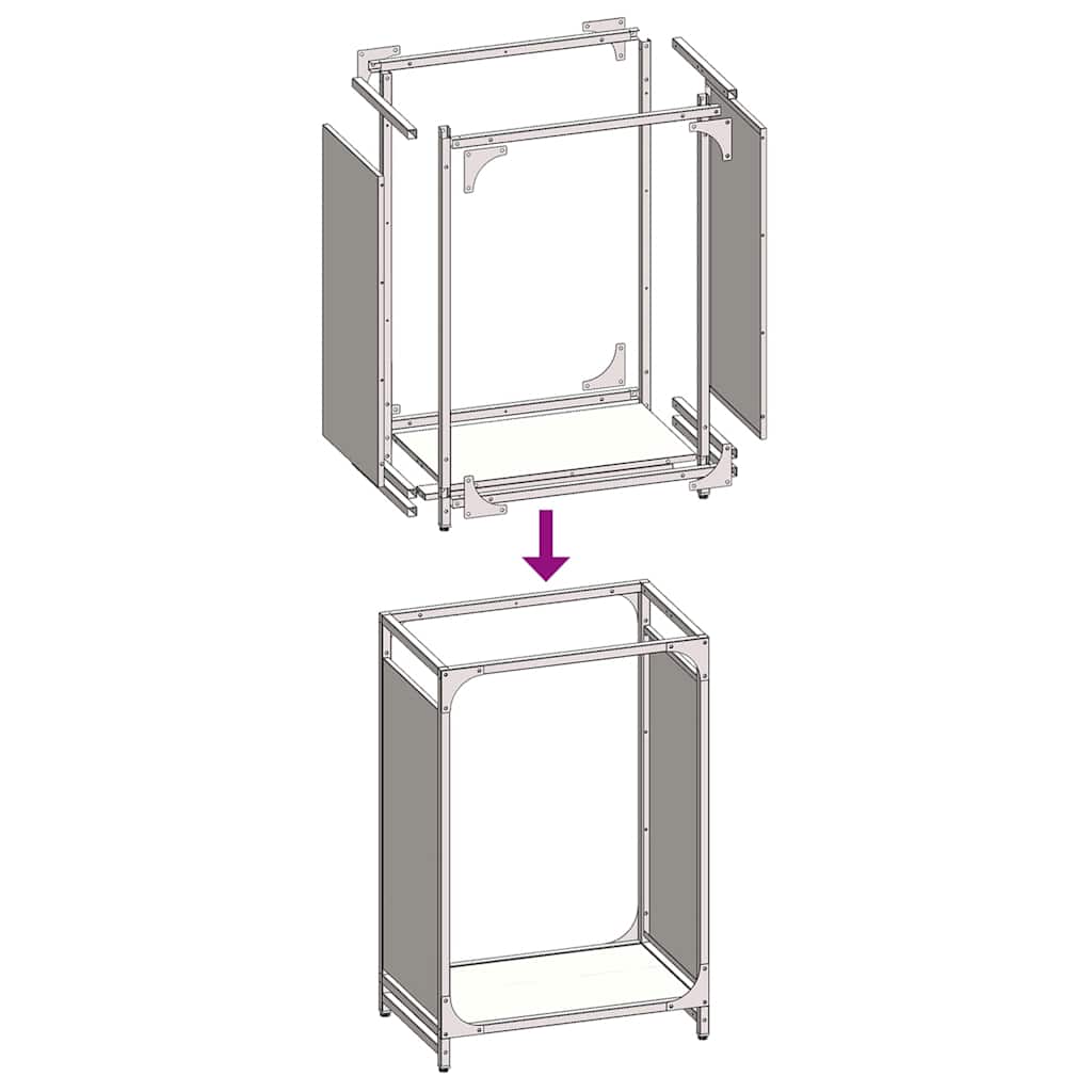 Firewood Rack Black 44x28x65 cm Cold-rolled steel