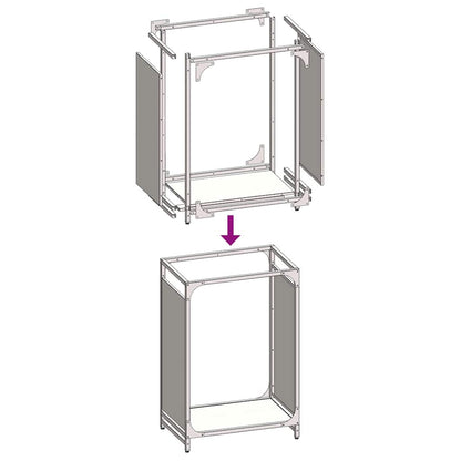 Firewood Rack Black 44x28x65 cm Cold-rolled steel