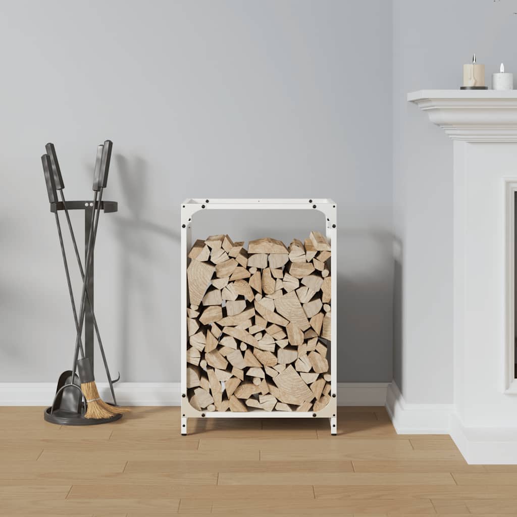 Firewood Rack White 44x28x65 cm Cold-rolled steel