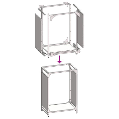 Firewood Rack White 44x28x65 cm Cold-rolled steel