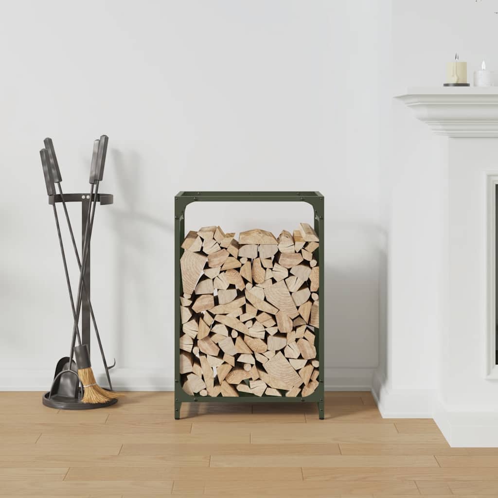 Firewood Rack Olive Green 44x28x65 cm Cold-rolled steel