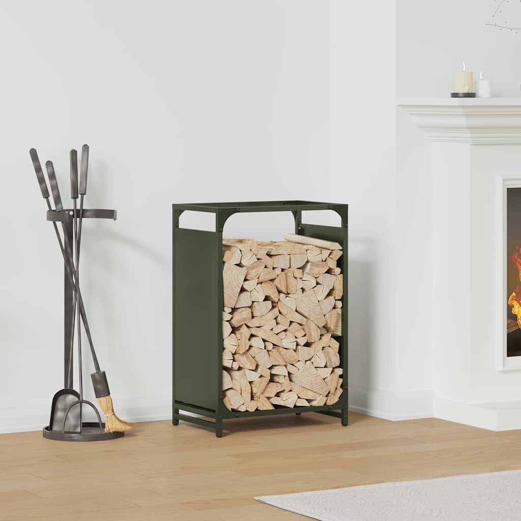 Firewood Rack Olive Green 44x28x65 cm Cold-rolled steel