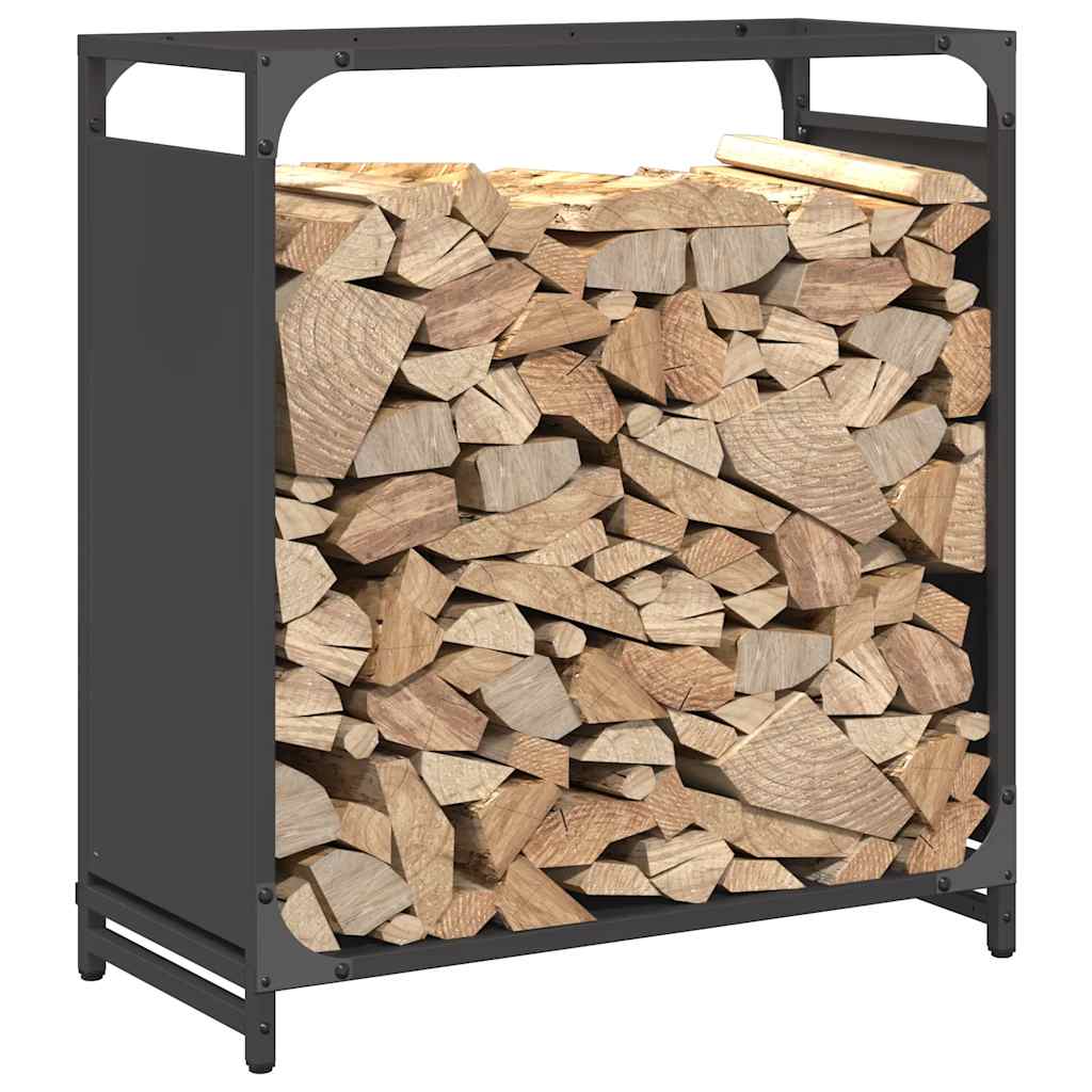 Firewood Rack Black 60x28x65 cm Cold-rolled steel