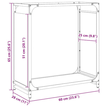 Firewood Rack Anthracite 60x28x65 cm Cold-rolled steel