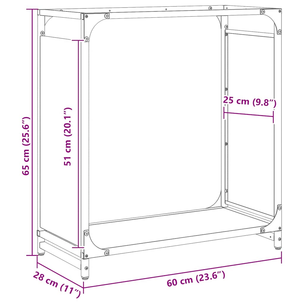 Firewood Rack Olive Green 60x28x65 cm Cold-rolled steel
