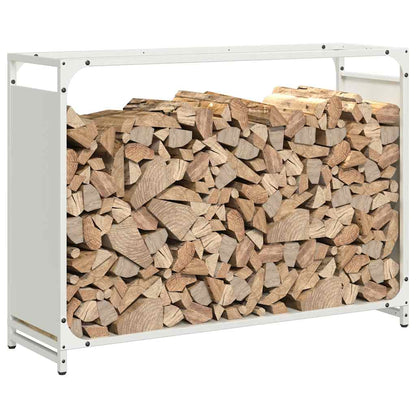 Firewood Rack White 90x28x65 cm Cold-rolled steel