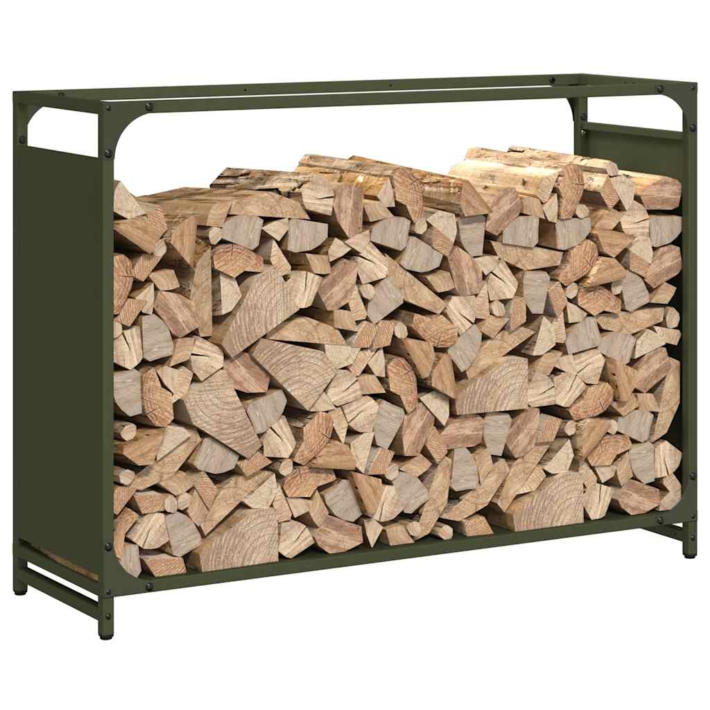 Firewood Rack Olive Green 90x28x65 cm Cold-rolled steel