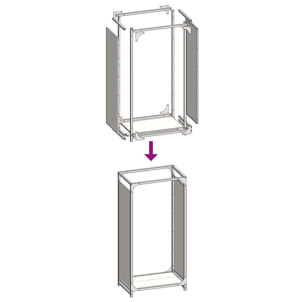 Firewood Rack Black 44x28x90 cm Cold-rolled steel