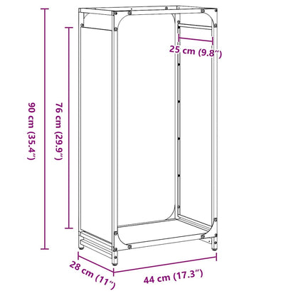Firewood Rack Black 44x28x90 cm Cold-rolled steel
