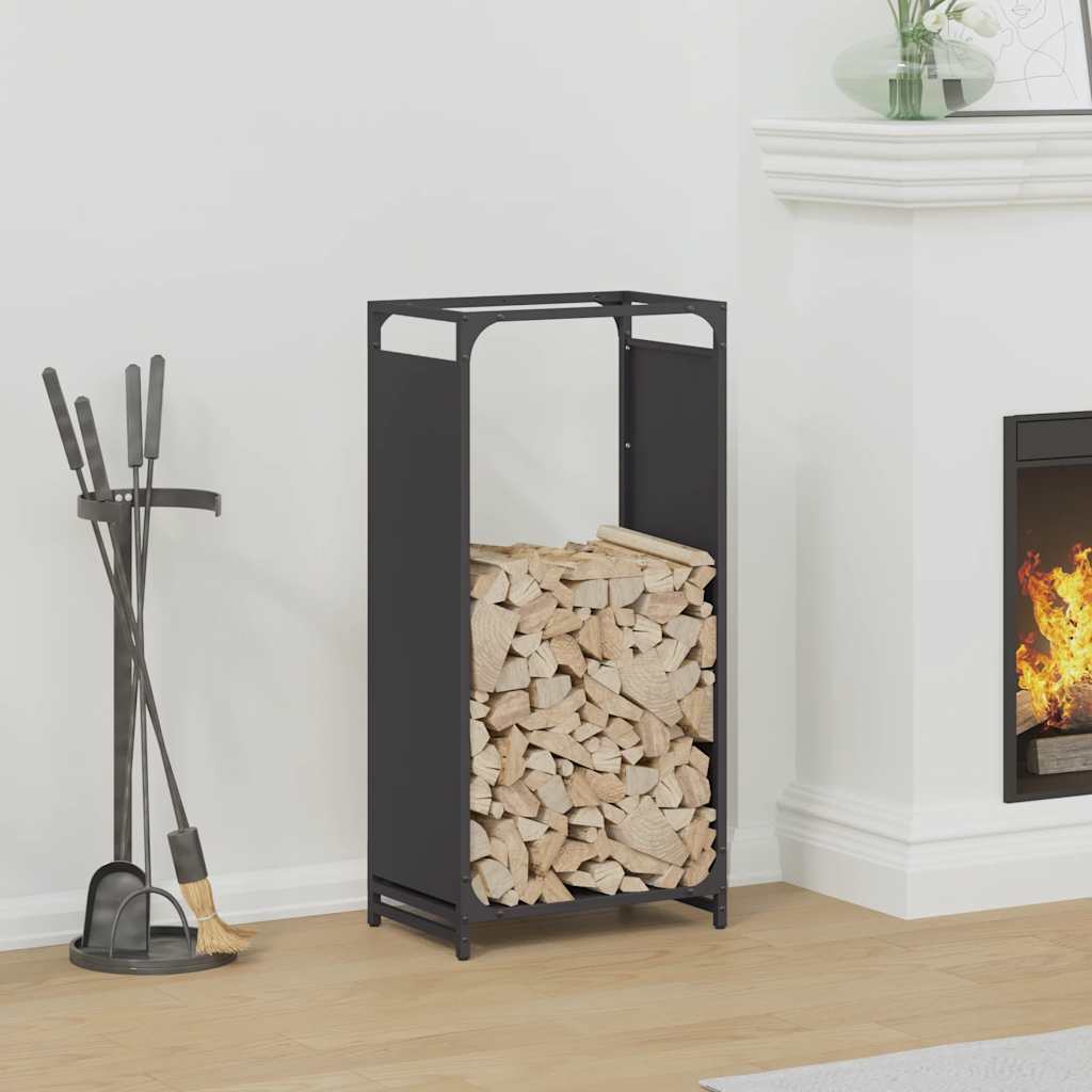 Firewood Rack Black 44x28x90 cm Cold-rolled steel