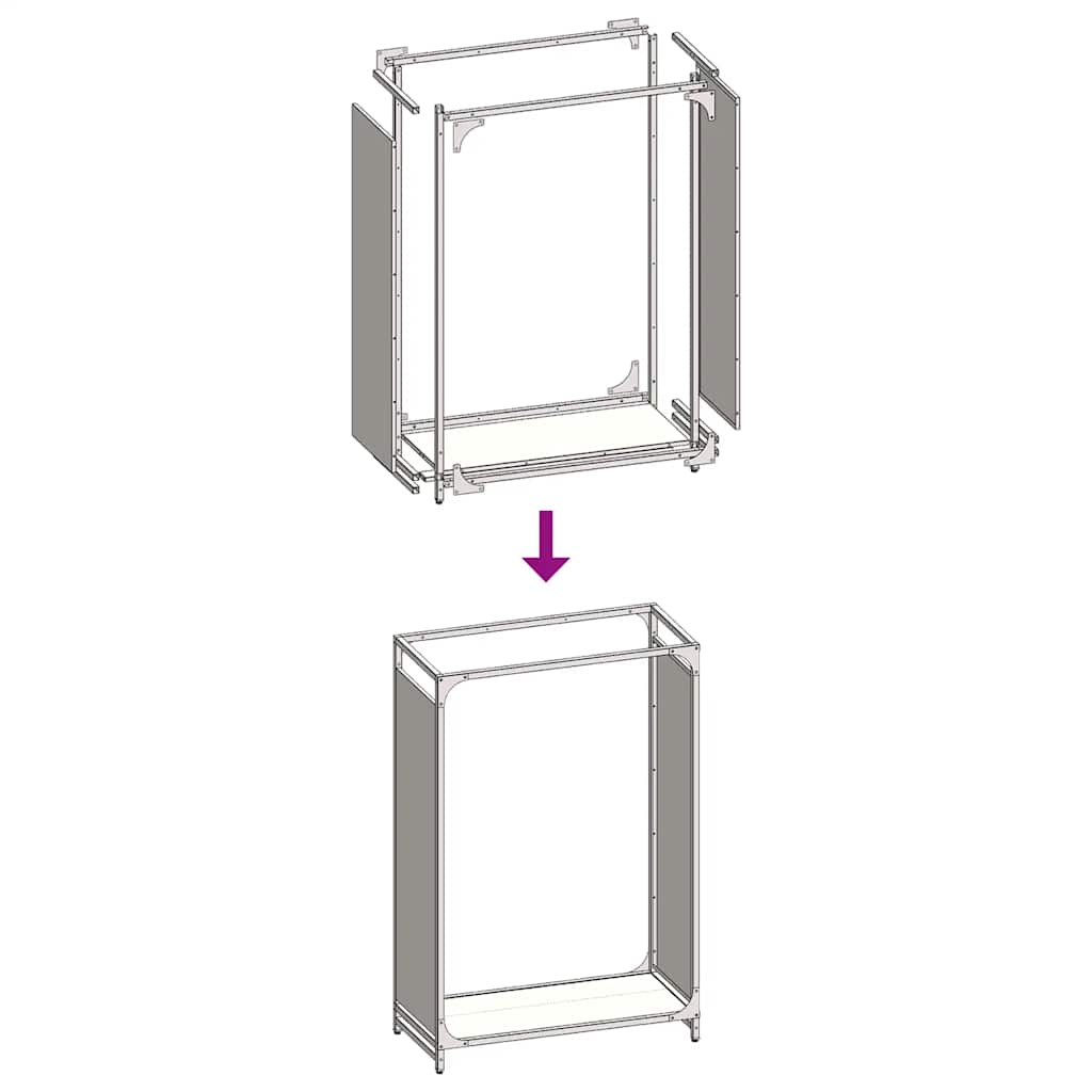 Firewood Rack Black 60x28x90 cm Cold-rolled steel