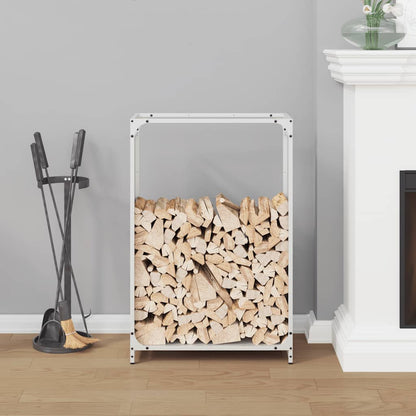 Firewood Rack White 60x28x90 cm Cold-rolled steel