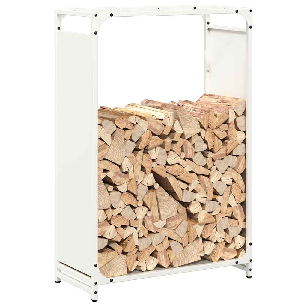 Firewood Rack White 60x28x90 cm Cold-rolled steel