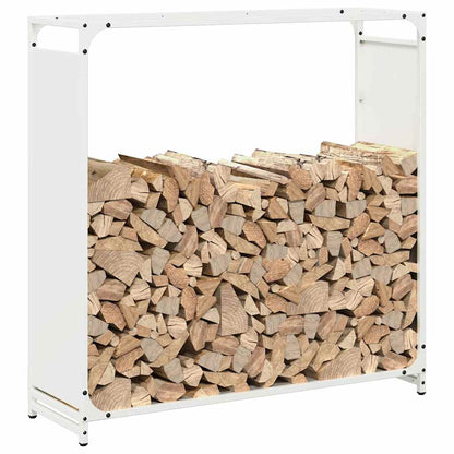 Firewood Rack White 90x28x90 cm Cold-rolled steel