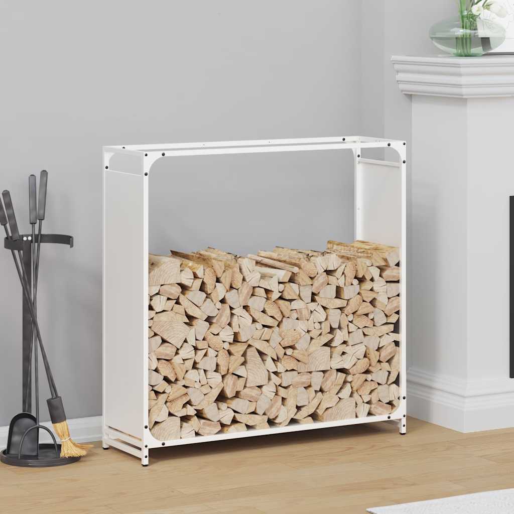 Firewood Rack White 90x28x90 cm Cold-rolled steel