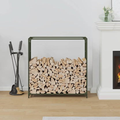 Firewood Rack Olive Green 90x28x90 cm Cold-rolled steel