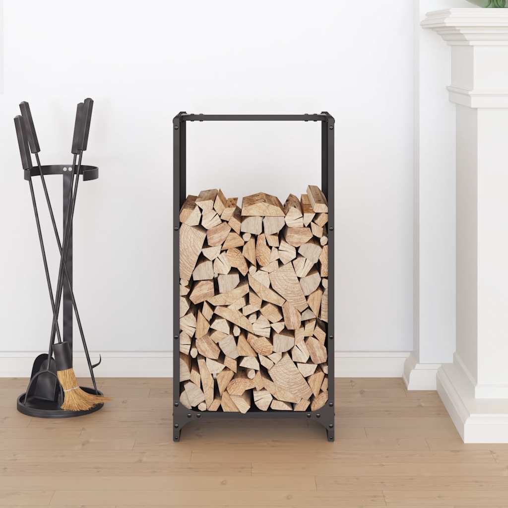 Firewood Rack Black 40x30x80 cm Cold-rolled steel