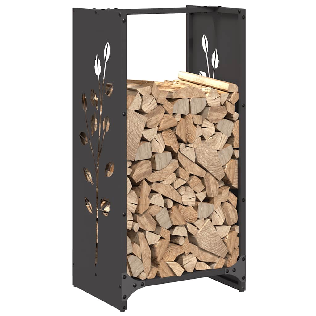 Firewood Rack Black 40x30x80 cm Cold-rolled steel