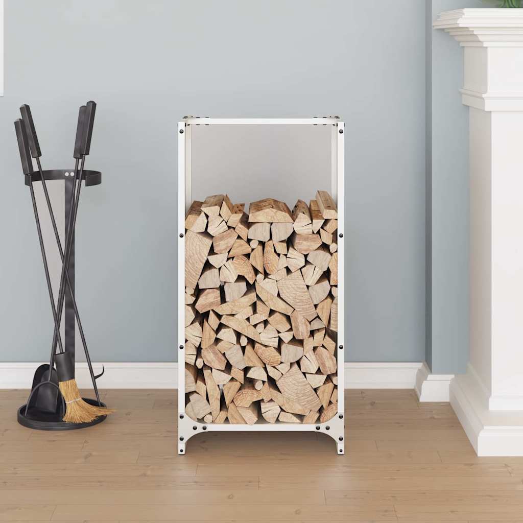 Firewood Rack White 40x30x80 cm Cold-rolled steel