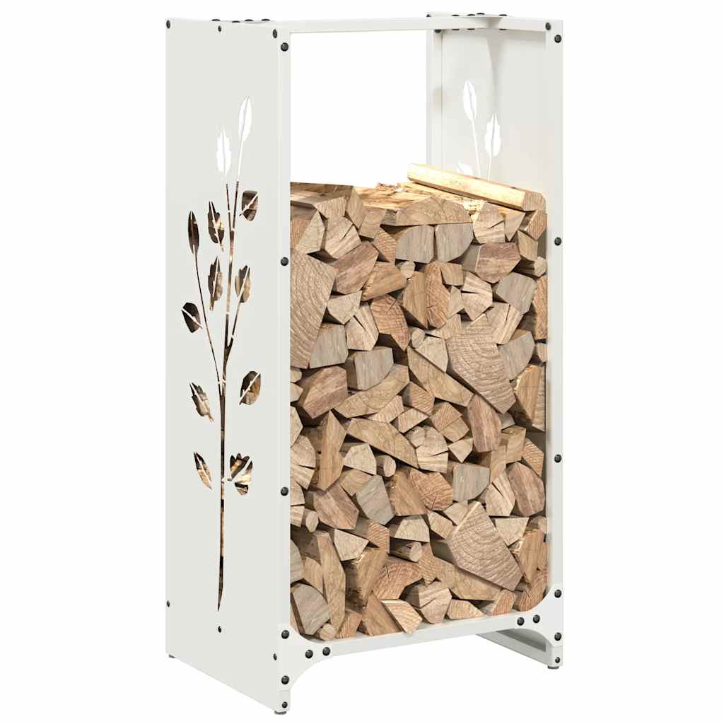 Firewood Rack White 40x30x80 cm Cold-rolled steel