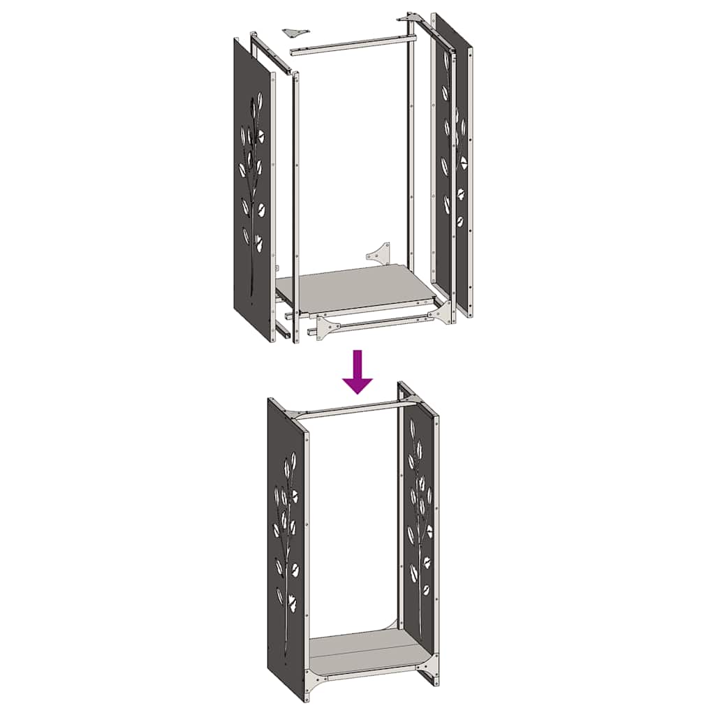 Firewood Rack 40x30x80 cm Stainless Steel