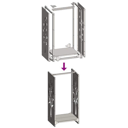 Firewood Rack Black 40x30x80 cm Cold-rolled steel