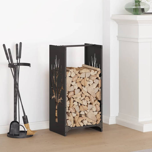 Firewood Rack Black 40x30x80 cm Cold-rolled steel