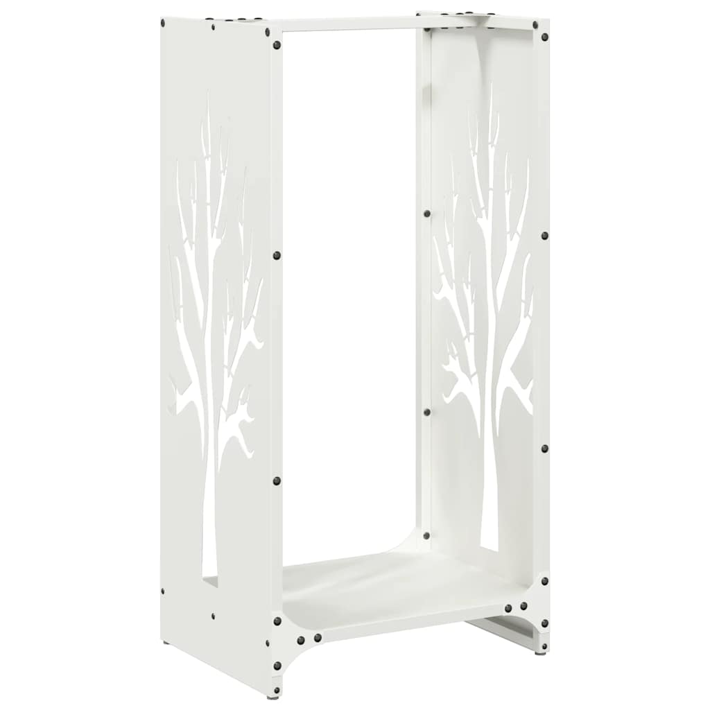 Firewood Rack White 40x30x80 cm Cold-rolled steel