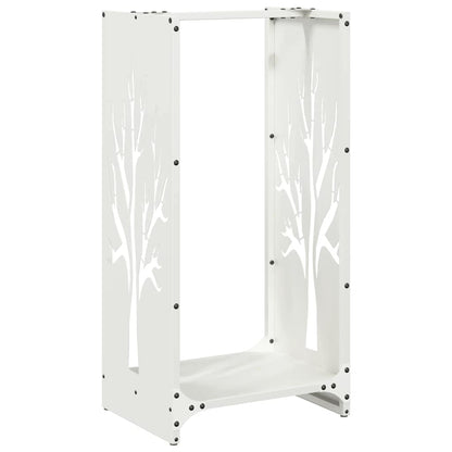 Firewood Rack White 40x30x80 cm Cold-rolled steel