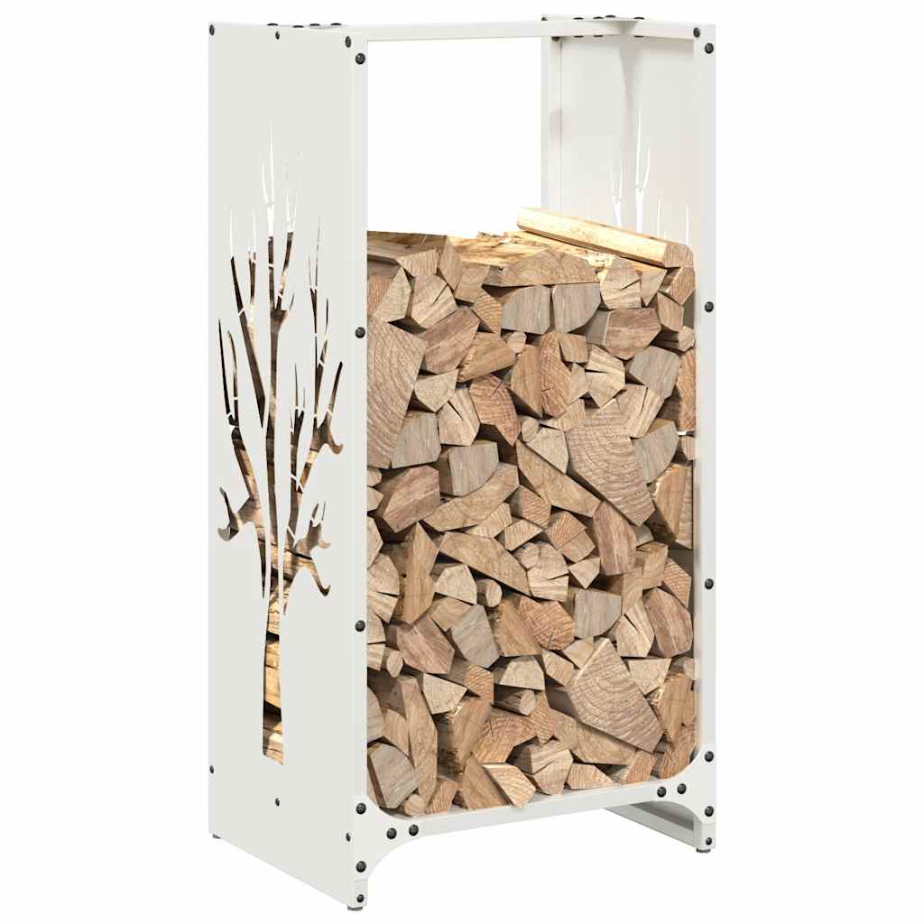 Firewood Rack White 40x30x80 cm Cold-rolled steel