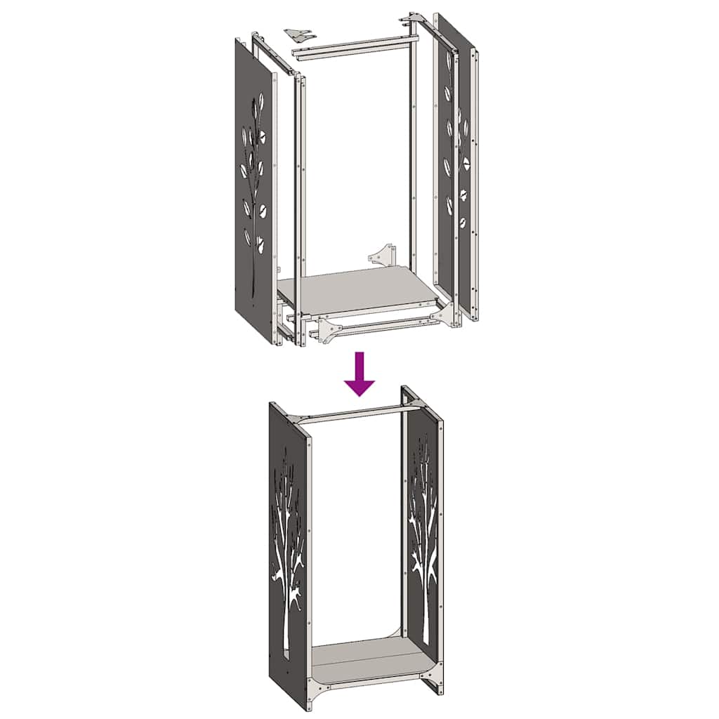 Firewood Rack White 40x30x80 cm Cold-rolled steel