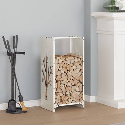 Firewood Rack White 40x30x80 cm Cold-rolled steel