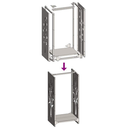 Firewood Rack 40x30x80 cm Stainless Steel