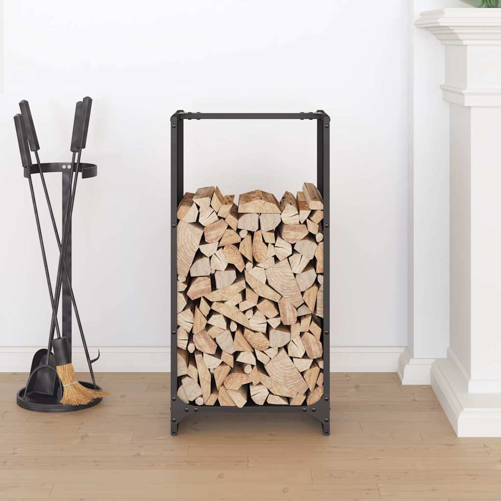 Firewood Rack Black 40x30x80 cm Cold-rolled steel