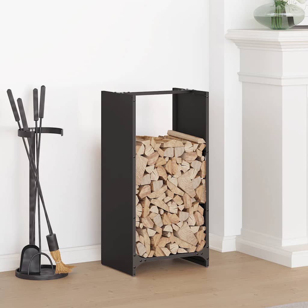 Firewood Rack Black 40x30x80 cm Cold-rolled steel