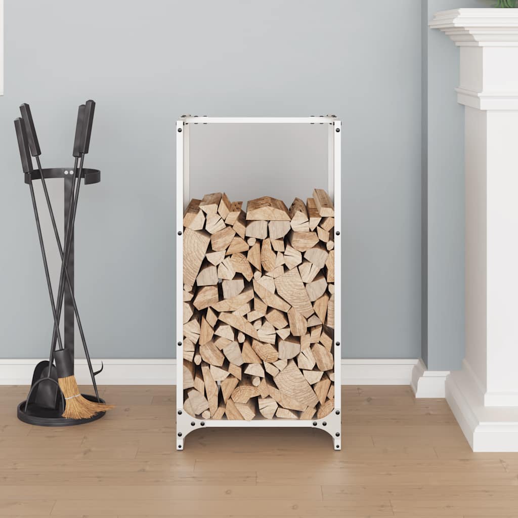 Firewood Rack White 40x30x80 cm Cold-rolled steel