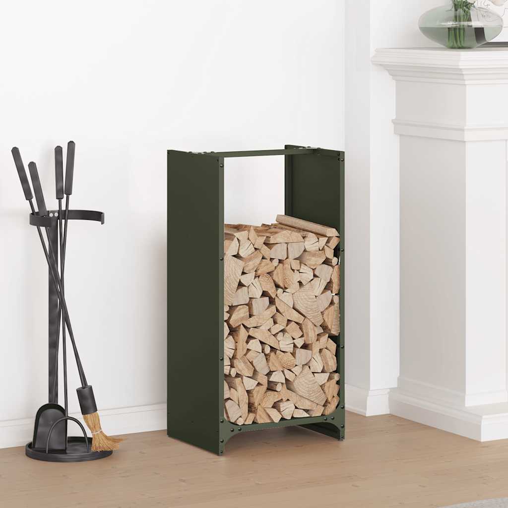 Firewood Rack Olive Green 40x30x80 cm Cold-rolled steel